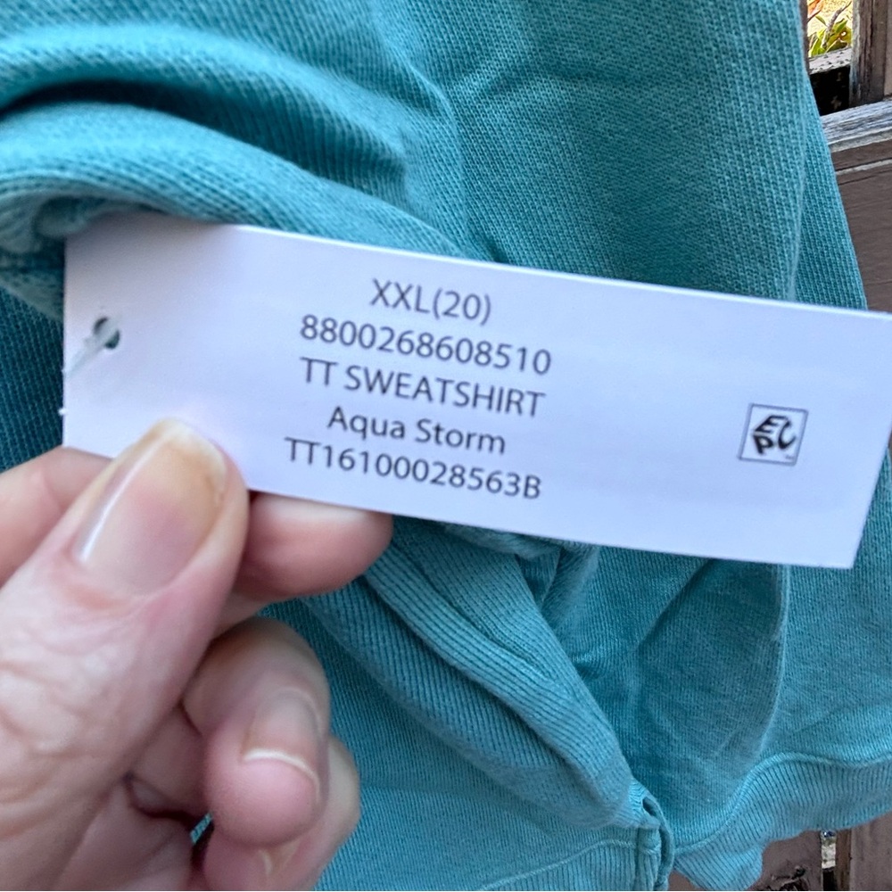 🎉NWT🎉 Time and Tru Aqua Relaxed Crewneck Sweatshirt - Picture 7 of 14